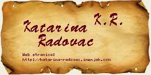 Katarina Radovac vizit kartica